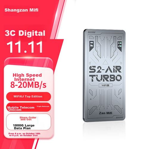 Router Shangzans S2-AiR TURBO Mifi 4G WiFi6 portátil 300Mbps 4800mAh