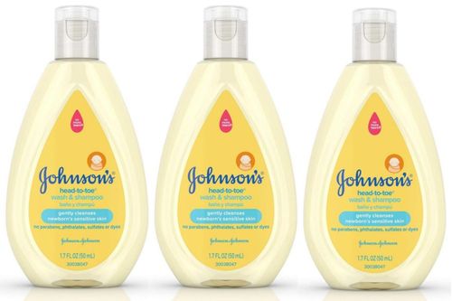 Gel de baño y champú para bebés Johnson's Head to Toe 50 ml paquete de 3