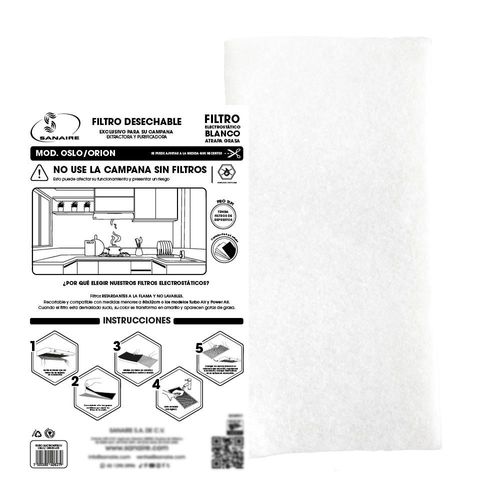 Filtro Atrapa-Grasa MOD. Orion/Oslo 1PZ
