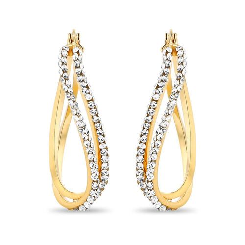 ARRACADAS 2BEGOLD AMARILLO CON ZIRCONIAS (25X10MM APROX)