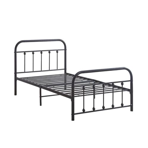 Base De Cama Individual Vanlig Robusta Acero Reforzado Cabecero Alto Pintura Antióxido Ergonómica Versátil Negro