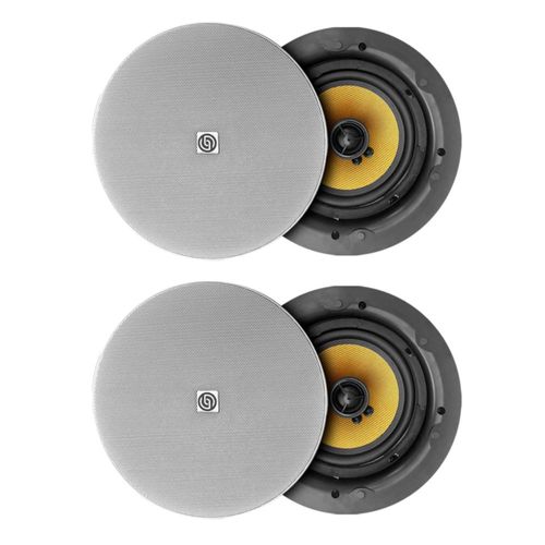 4 Bocinas Pasivas Plafón Ambientales 6.5 Pulg By Steelpro Blanco