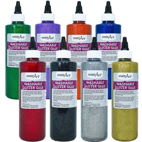 Set de pegamento con purpurina Handy Art lavable 8 botellas de 240 ml 8 unidades