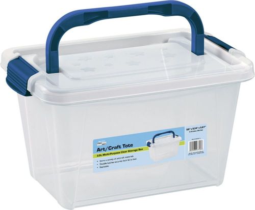 Caja de almacenamiento Art Pro Art translúcida de 35 L con organizador en la parte superior