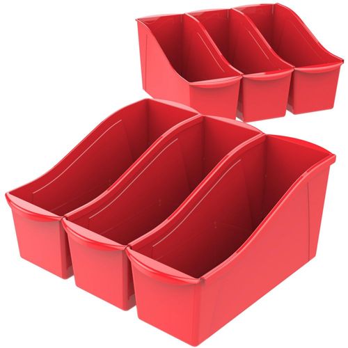 Librera Storex grande entrelazada de plástico roja paquete de 6