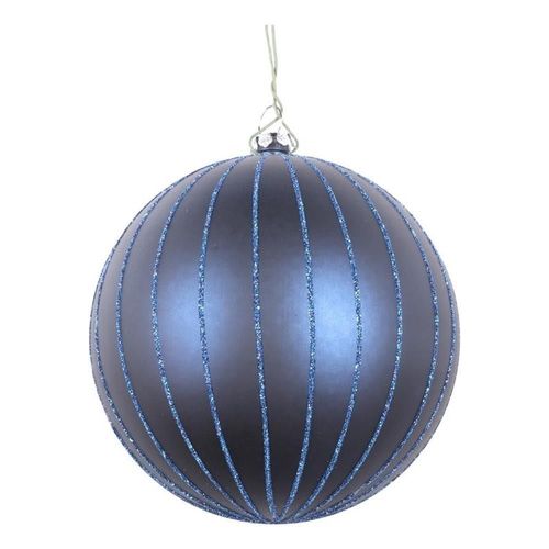 Adorno navideño Vickerman azul medianoche con purpurina mate 4 unidades