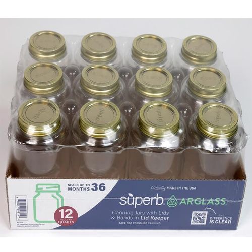 Vaso bucal normal Canning Jar Superb 6081566 946 ml paquete de 12