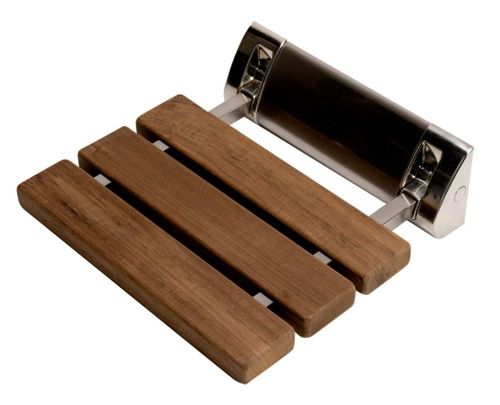 Asiento de ducha de la marca ALFI ABS14-BN de madera natural 136 de largo x 13 de ancho x 425 de
