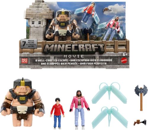 Set de historia de Mattel de Minecraft con 3 figuras de acción y accesorios