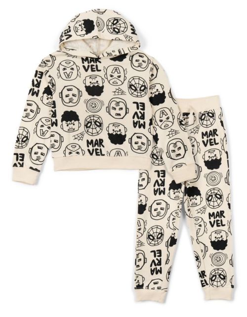 Conjunto de Buzo y Jogger de Polar para Niños Pequeños Marvel Color Marfil Talla 4T