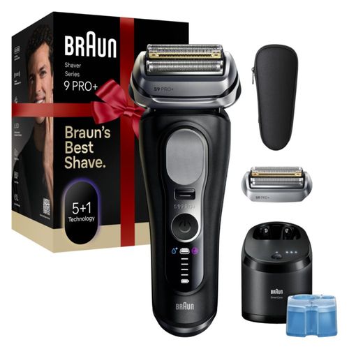 Braun Series 9 PRO+ Afeitadora Eléctrica Pro SensoAdapt Centro de Cuidado Inteligente 6 en 1 Afeitadora Húmeda y Seca 9660CCPS Negra Regalos Navideños
