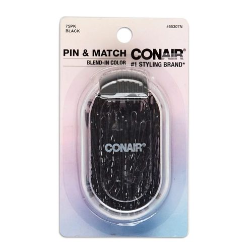 Horquillas Bobby Hair Pin & Match color negro 75 unidades con contenedor