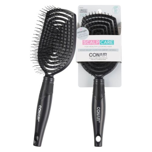 Cepillo para el cabello Conair cuidado del cuero cabelludo desenredante Ónix Negro