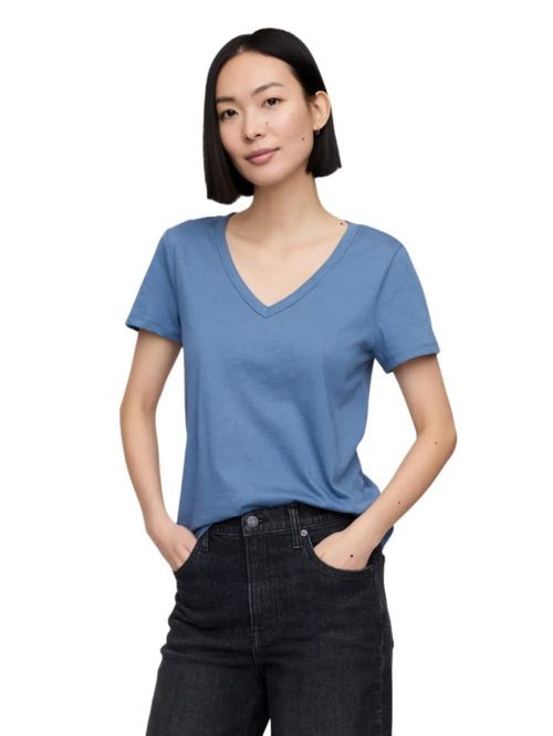 Camiseta GAP con cuello en V favorita para mujer Bainbridge Blue  Talla XXL