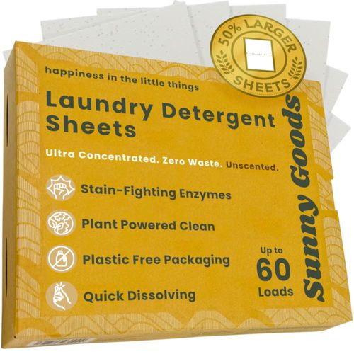 Láminas de detergente para ropa Sunny Goods 60 cargas sin perfume