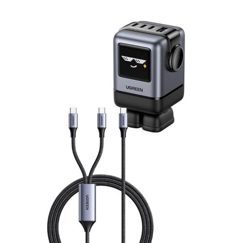 Combo Ugreen Cargador Robot 100w con Cable 2 en 1 de 100w 1.5m