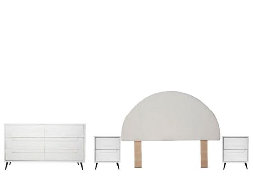 Recamara KS 4 Piezas Milna Blanco Kessa Muebles