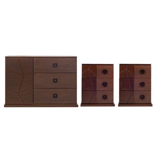 Set de Cajonera y 2 Buros Eloria Nogal Kessa Muebles