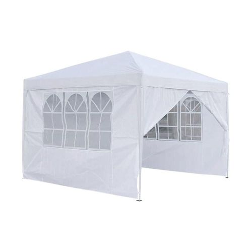 Toldo Plegable 3x3 Vanlig Carpa Con Paredes Desmontables Bolsa Transportadora Patas Telescópicas Acero Reforzado Impermeable Blanco