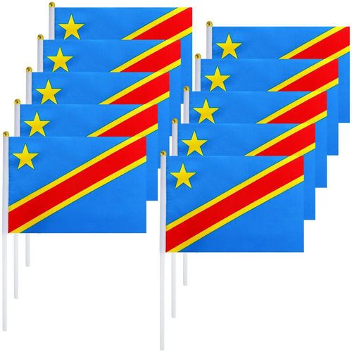 Mini Bandera Congoleña Colorida MXDHC-002 CDhandFlag Banderín Festividades