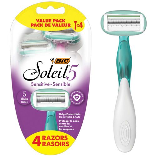 Maquinillas de afeitar desechables BIC Soleil Sensitive Advanced para mujer 4 unidades