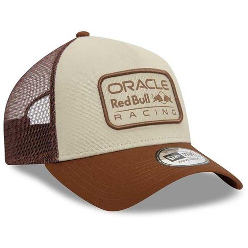 Gorra New Era para hombre color beige con montura en A cierre a presión espalda de malla talla