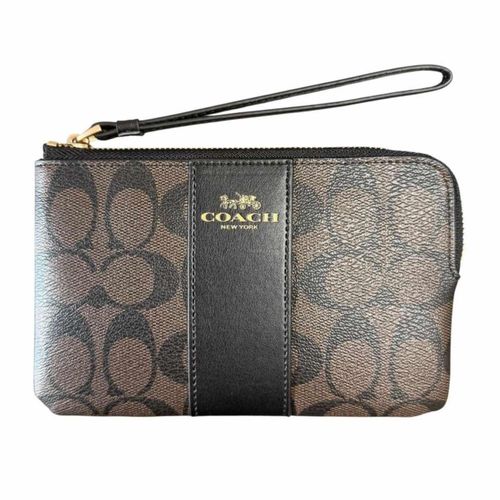 Monedero Coach Corner Zip Café