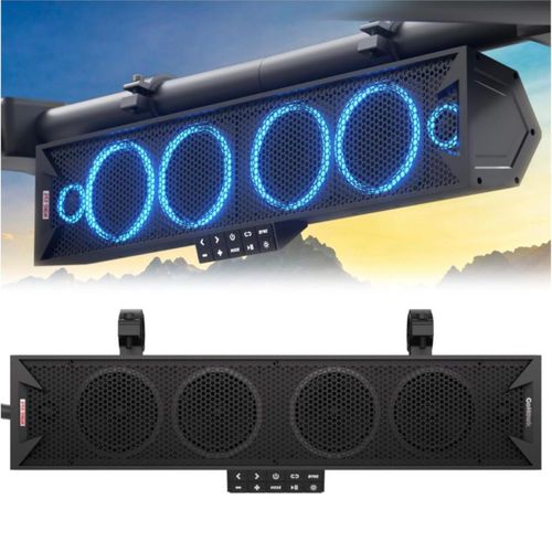GoHawk Barra de Sonido Bluetooth para UTV/ATV 25” con 6 Altavoces y Luces RGB Impermeable – Soundbar Bocina de 6 altavoces