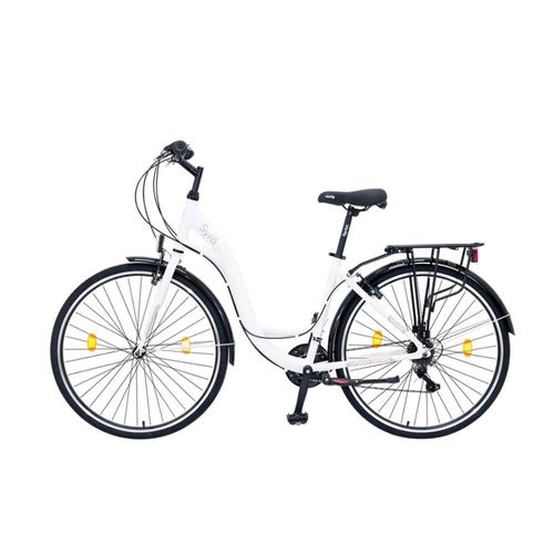 Bicicleta de Ciudad R28 21 Velocidades Syra Vanlig Frenos V Brake Shimano Suspensión Rígida Llantas de Aluminio y Caucho Unisex Urbana Blanca