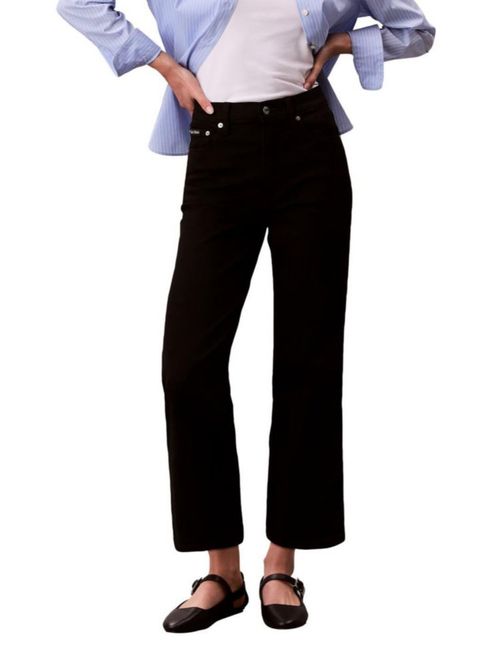 Pantalones vaqueros Calvin Klein para mujer talle alto color negro verdadero