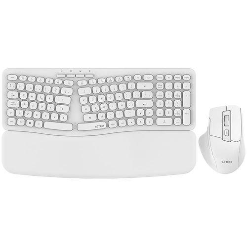 Kit 2 en 1 teclado y mouse acteck mk650 inalambrico blanco