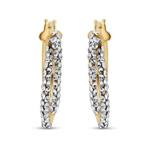 ARRACADAS 2BEGOLD AMARILLO CON ZIRCONIAS (15MM APROX)