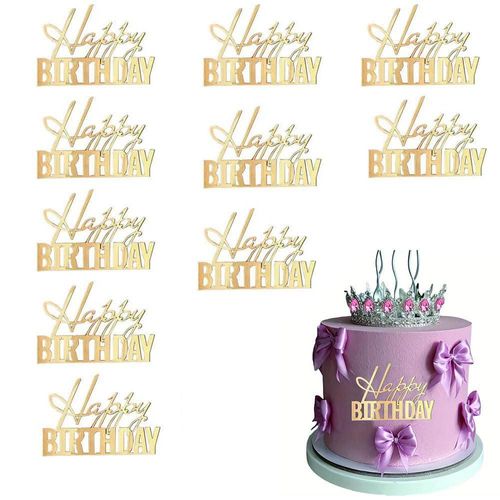 Espejo acrílico Pozese con diseño de feliz cumpleaños 10 unidades