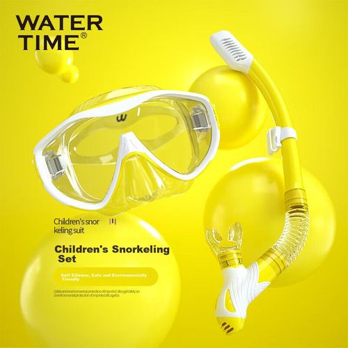 SET SNORKEL WATERTIME NIÑOS SILICONA AZUL