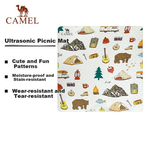 Colchoneta picnic CAMEL impermeable 200x200 cm blanco y verde
