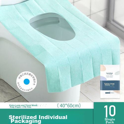 Fundas desechables BADIGAO para asiento de inodoro papel 40x45 cm blanco verde