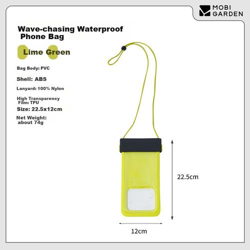 Funda impermeable flotante MOBIGARDEN para teléfono 22.5x12 cm verde lima