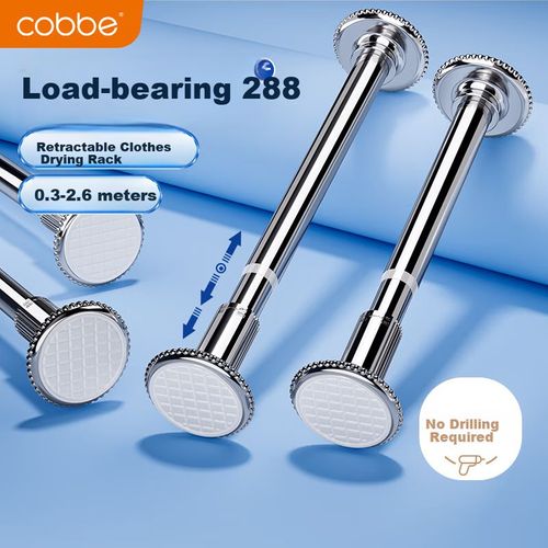 Barra extensible Cobbe ajustable 47-76 cm para secar ropa