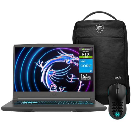 Laptop gamer msi rtx 4050 core i5 32gb 1tb mochila + mouse