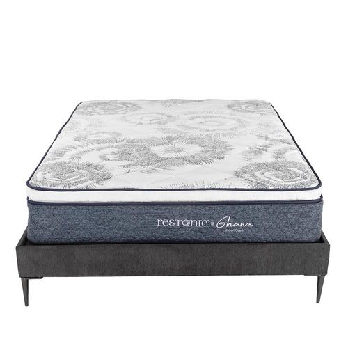 Colchon Restonic Ghana Queen Size Azul+ Base Cama Slim TRY