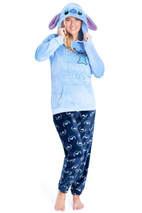 Conjunto de Pijama Fleece para Mujer Disney Stitch 2 Piezas con Capucha