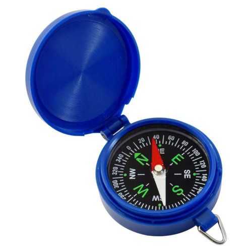 Brújula escolar Wallis, con cordón para colgar, en color azul