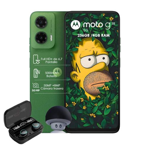 Moto G35 5G 256GB 4GB RAM Verde Dual sim con Bocina y  Audífonos inalámbricos