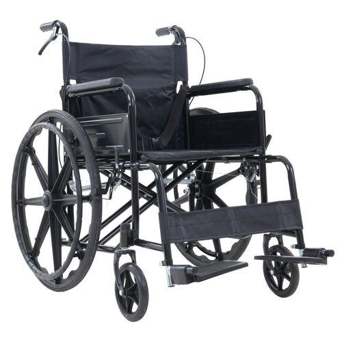 Silla de ruedas manual plegable llantas todoterreno con frenos tipo bicicleta