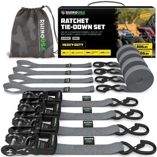 Correas de trinquete Rhino USA resistentes 16 cm x 24 m con 5000 libras