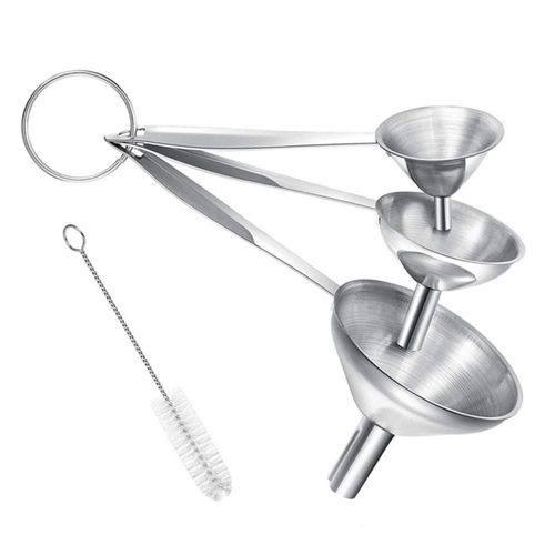 Set de embudos BLIGKO de acero inoxidable para llenar botellas 3 unidades