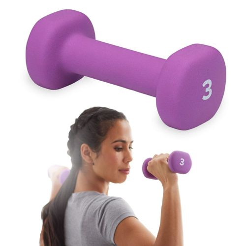 Mancuerna Gaiam con revestimiento de neopreno de 14 kg color morado para gimnasio en casa
