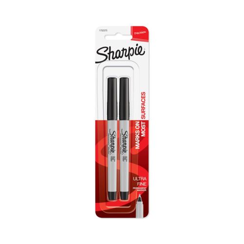 Rotuladores permanentes Sharpie Ultra Fine Point negros 2 unidades