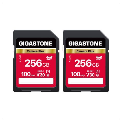 Tarjeta SD Gigastone Camera Plus de 256 GB memoria V30 SDXC paquete de 2