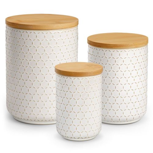Juego de botes de cerámica MALACASA LYDIA con tapas herméticas 240/120/60 ml